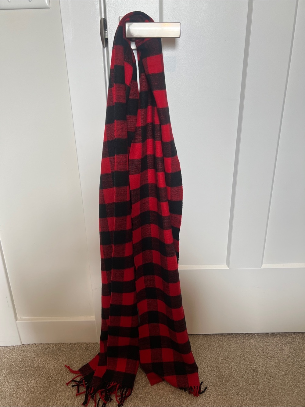 Cozy Red and Black Buffalo Plaid Scarf